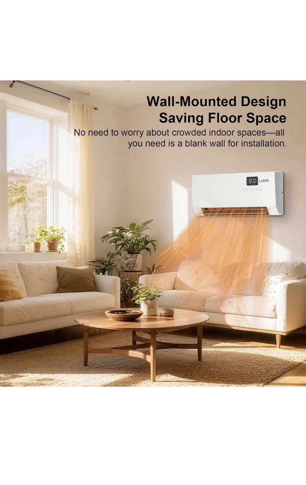 Dreo Smart Wall Heater, Electric Space Heater for Bedroom 1500W, 120° Vertical O2