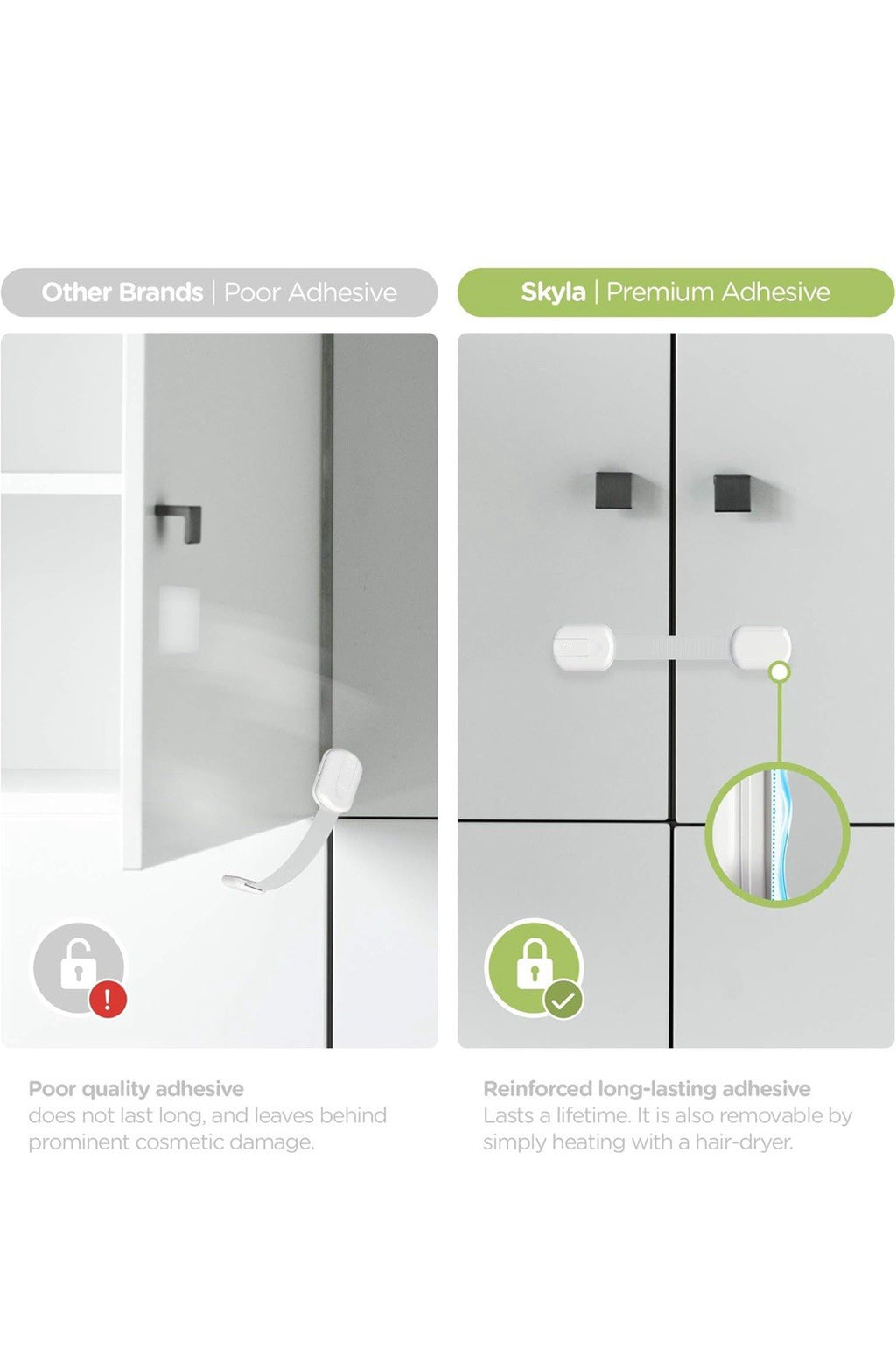 Baby Proofing Child Safety Locks (16 Pack) by Skyla Homes - The Safest, Quickest6