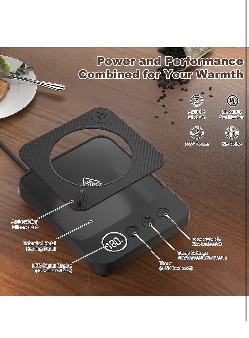 Coffee Mug Warmer & Mug Set for Desk, Smart Coffee Cup Warmer with 16oz Heate...5
