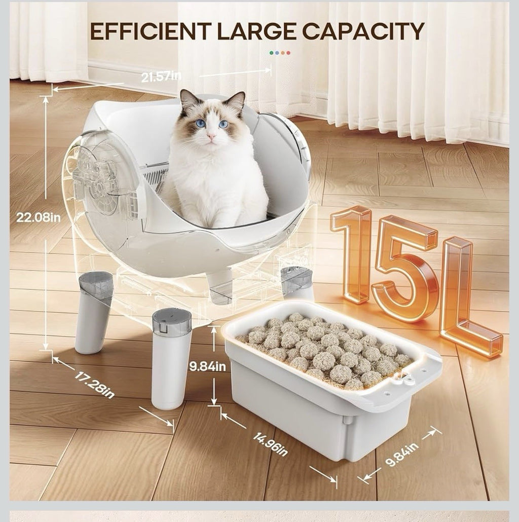 RPZ Automatic Self-Cleaning Cat Litter Box for Large Cats & Multi-Cat Homes, Sm1