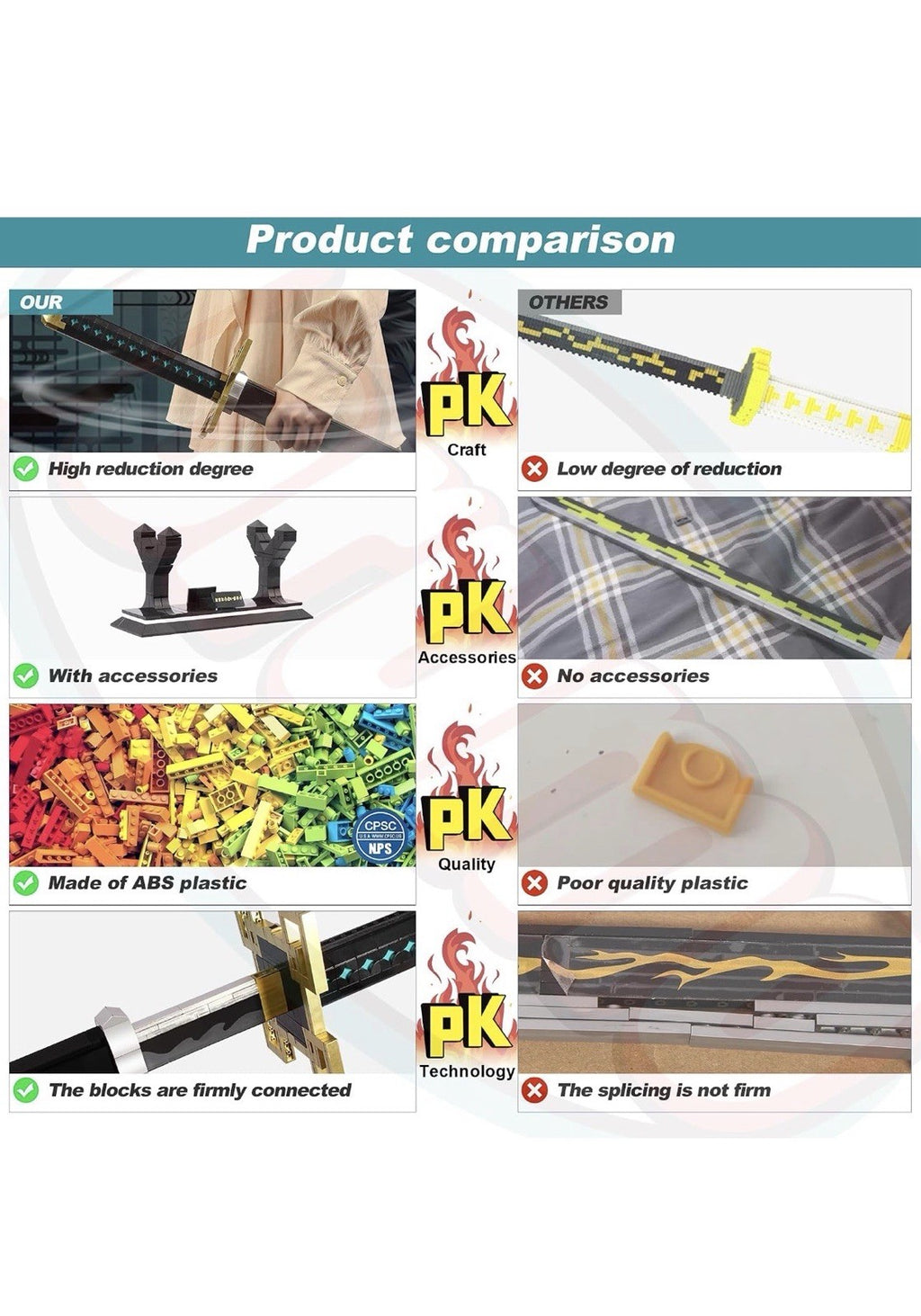 Jorumo Swords Building Sets for Adults and Kids, 40in Tokitou Muichirou Sword3