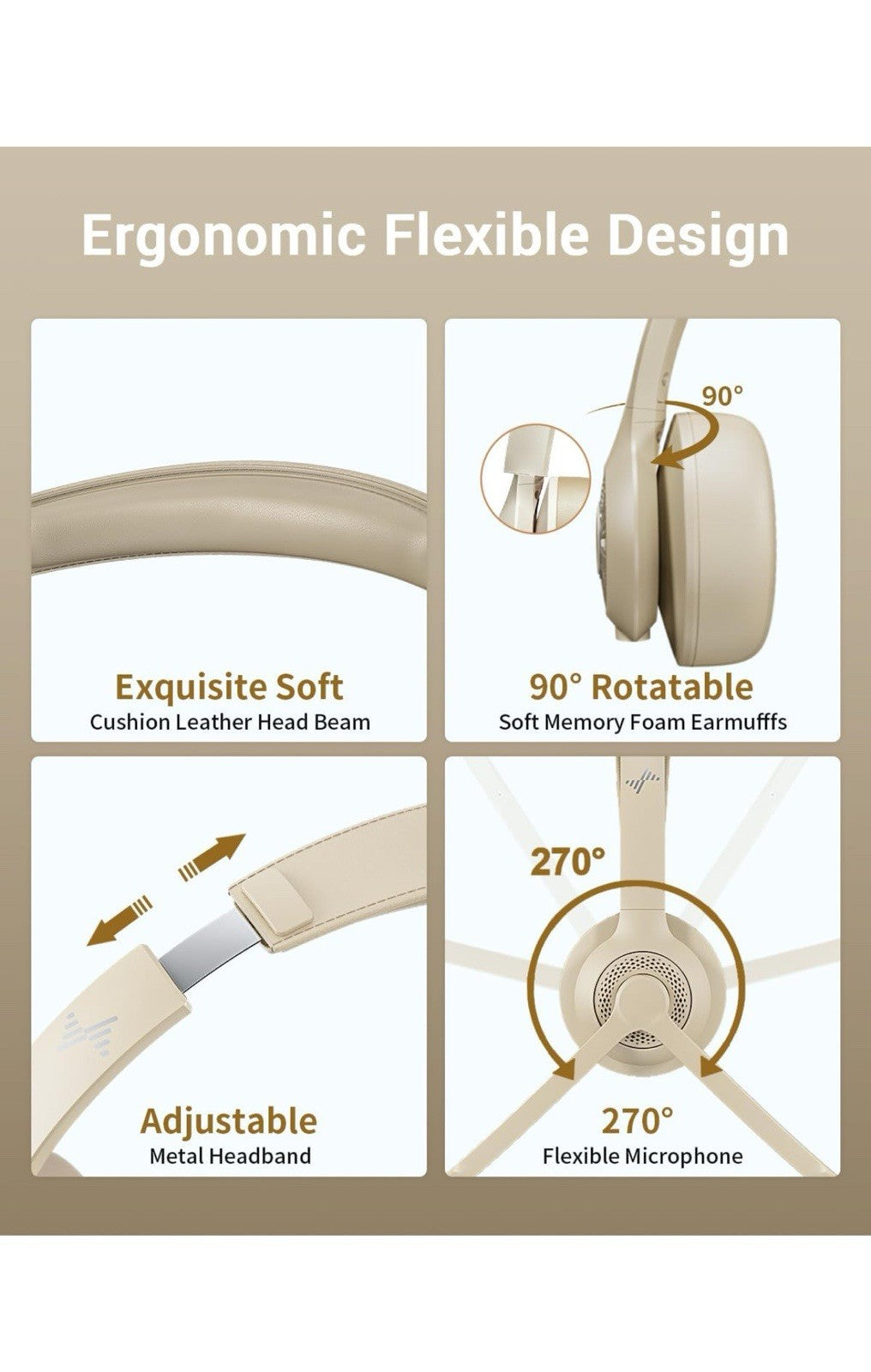 Auriculares inalámbricos con micrófono con cancelación de ruido AI, auriculares4