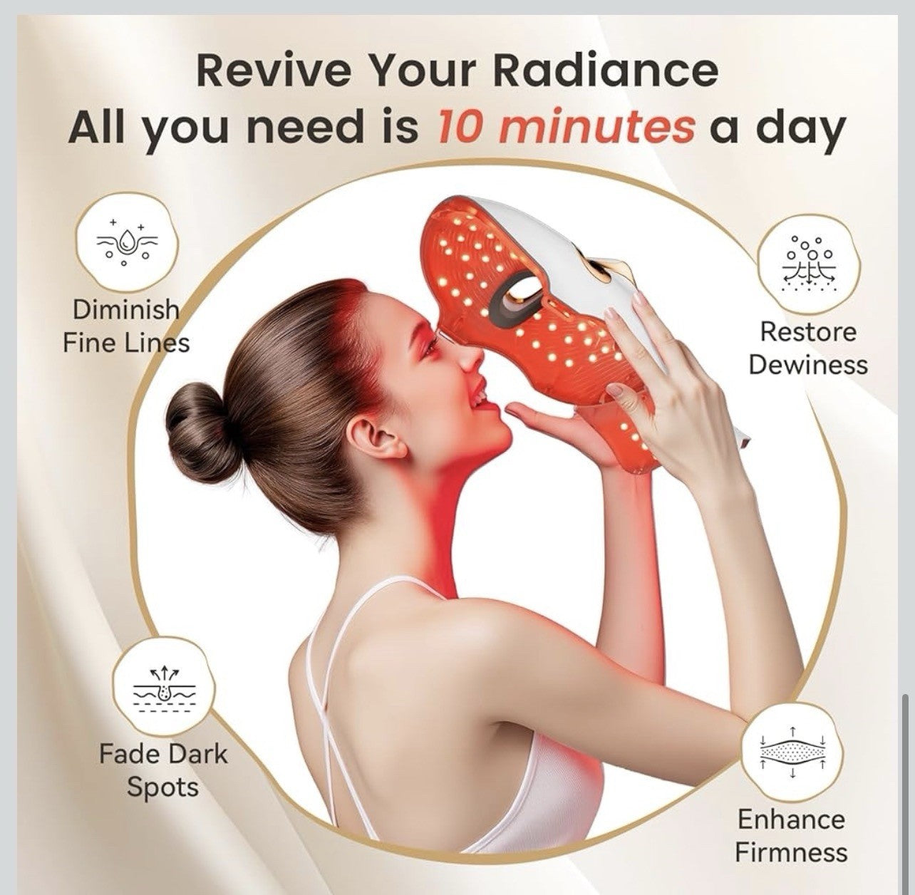 Máscara facial LED Terapia de luz Cuidado de la piel Anti envejecimiento US NEW4