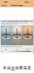 Outdoor Ceiling Fans with LED Lights & Remote Control, 20'' Gazebo Fan2