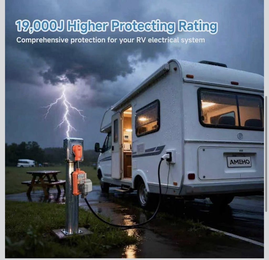RV Surge Protector 50 Amp, 19000J with Smart Auto Shutoff – IP673