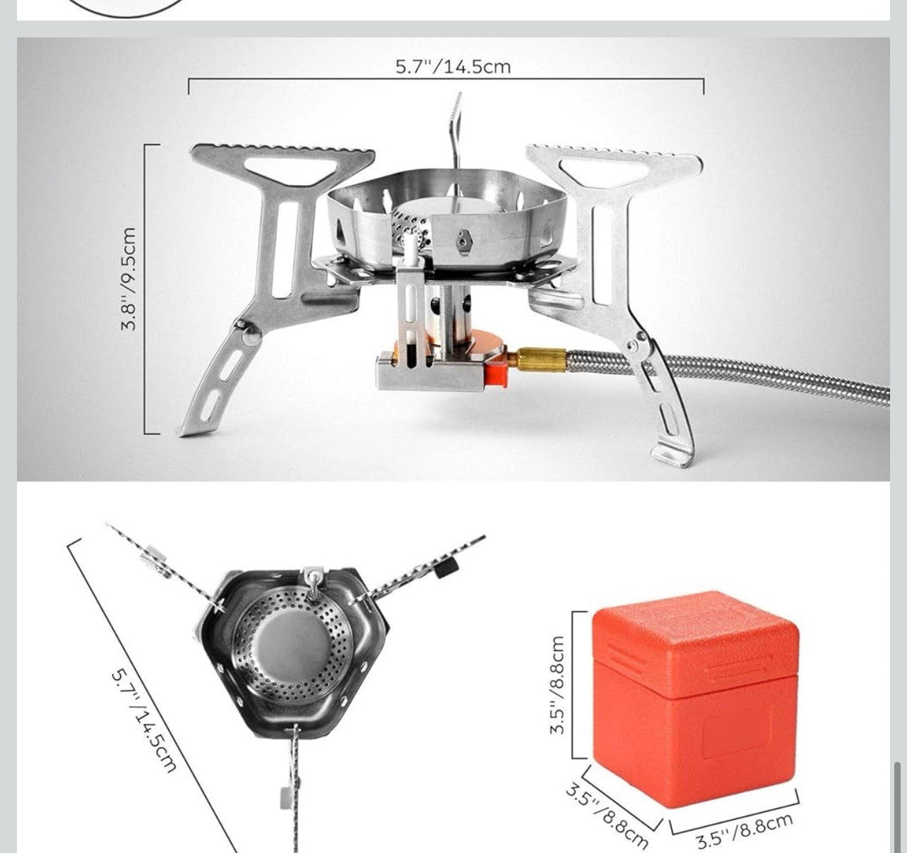 Estufa de campamento a prueba de viento estufa de gas para acampar al aire libre5