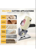Electric Cloth Cutting Machine - 250W Pure Copper Motor Rotary Fabric Cutter w5