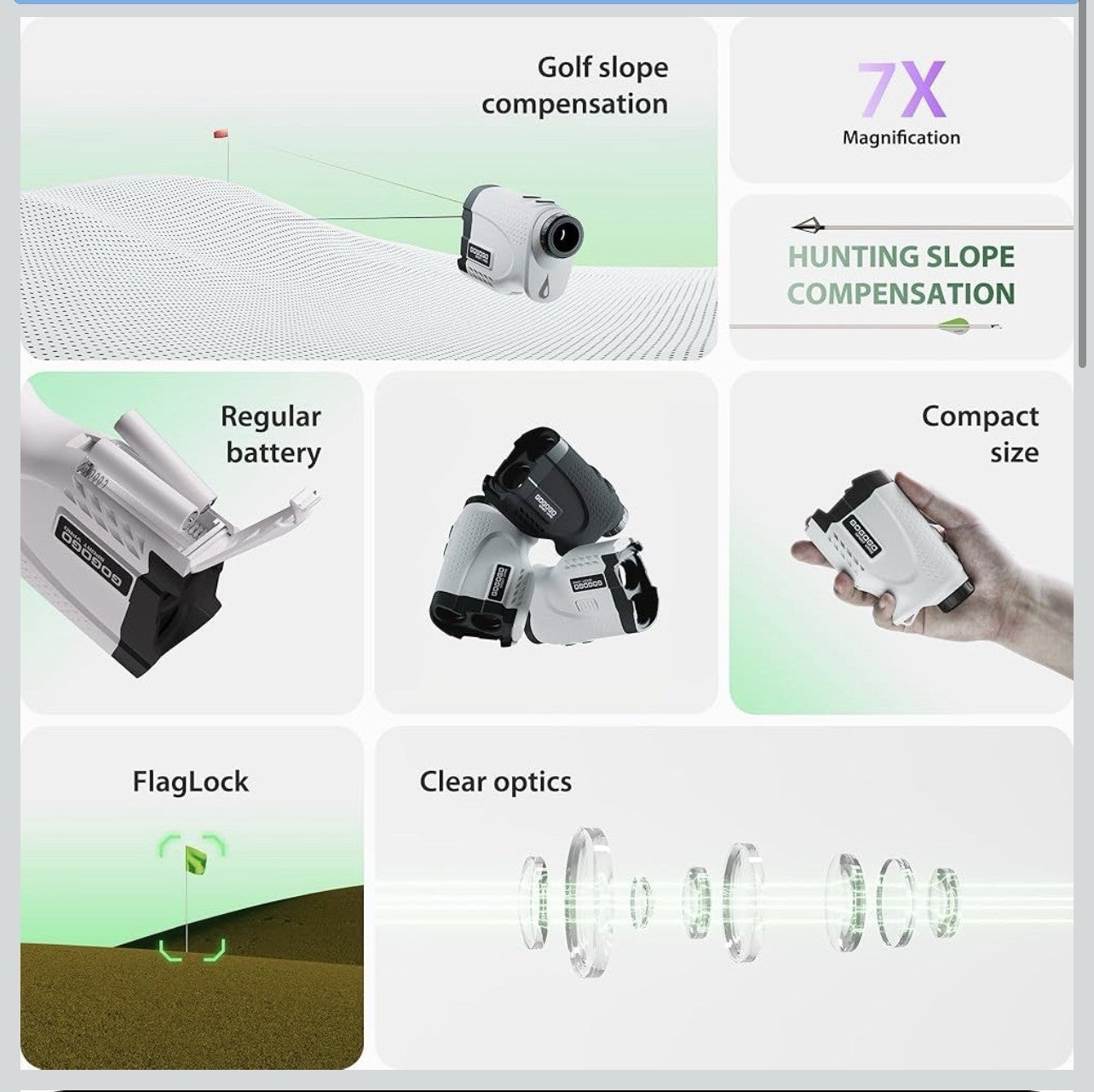 Gogogo Sport Vpro GS24 Golf & Hunting Laser Rangefinder, 7X Magnification1