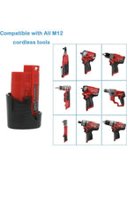 Paquete de 2 baterías de 3.0Ah 12V 48-11-2420 y cargador rápido para herramienta5