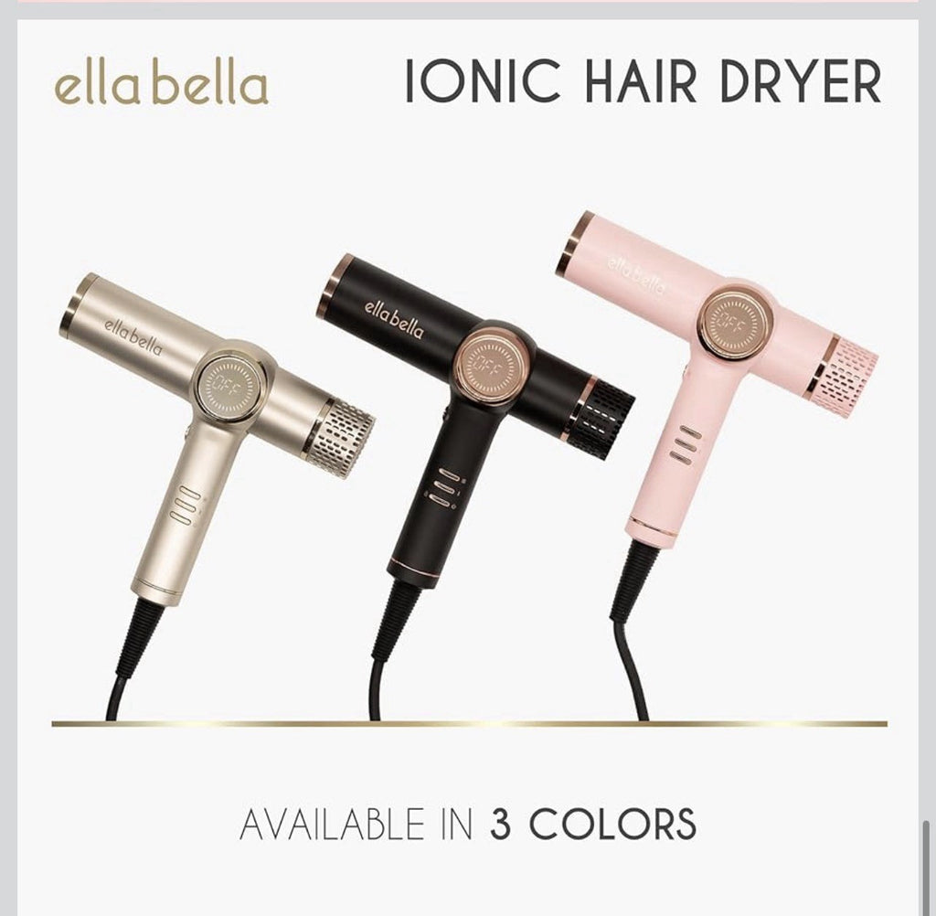 ELLA BELLA Professional Ionic Hair Dryer with Diffuser  Negative Ion Black 6