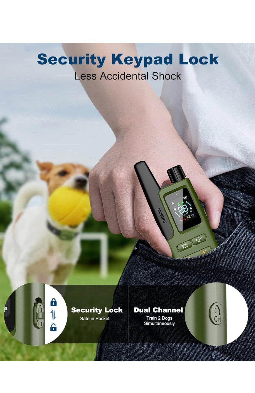 Jugbow Dog Shock Collar - 3300FT Dog Training Collar with Remote6