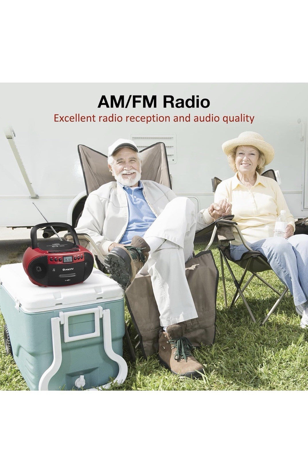 G Keni Portable CD and Cassette Player Boombox Combo, Casette Tape Red&Black 5