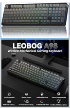 LEOBOG A98 Wireless Gaming Creamy Mechanical Keyboard with Number Pad Knob 96%0