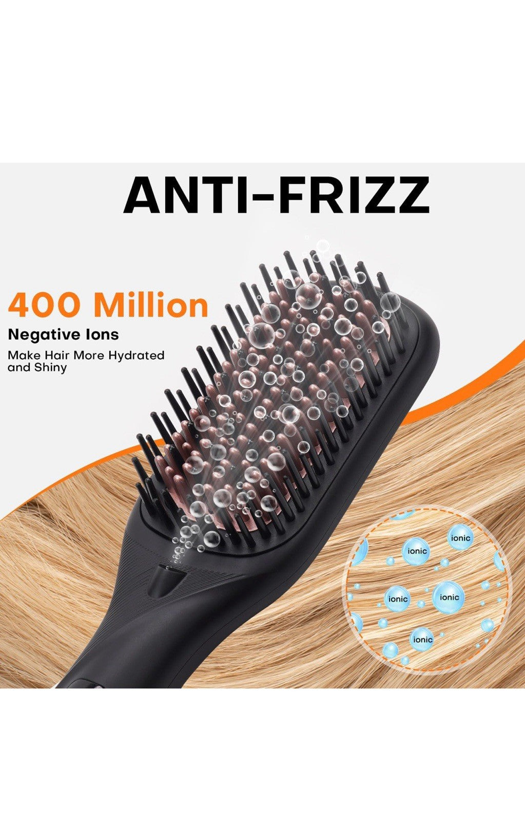 Cepillo alisador de pelo, alisador de pelo para mujer, peine de cerámica iónico2