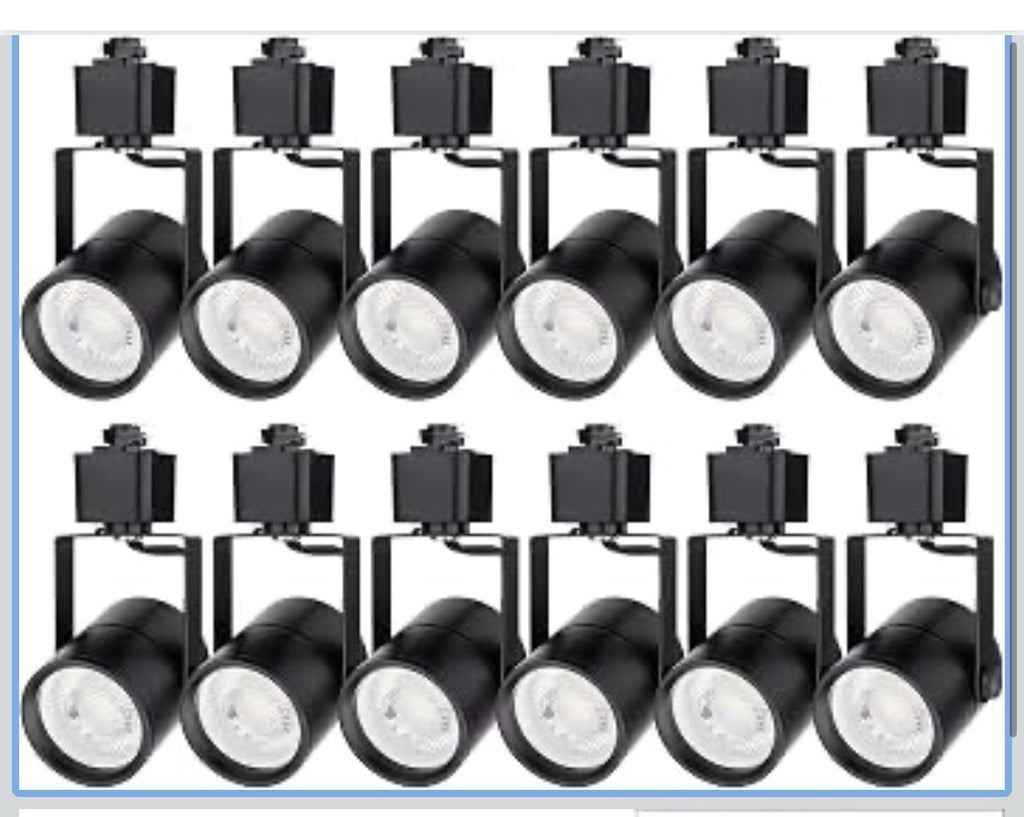 mirrea Bulb Replaceable LED Track Lighting Heads for Black H Type Rail Cylind...0