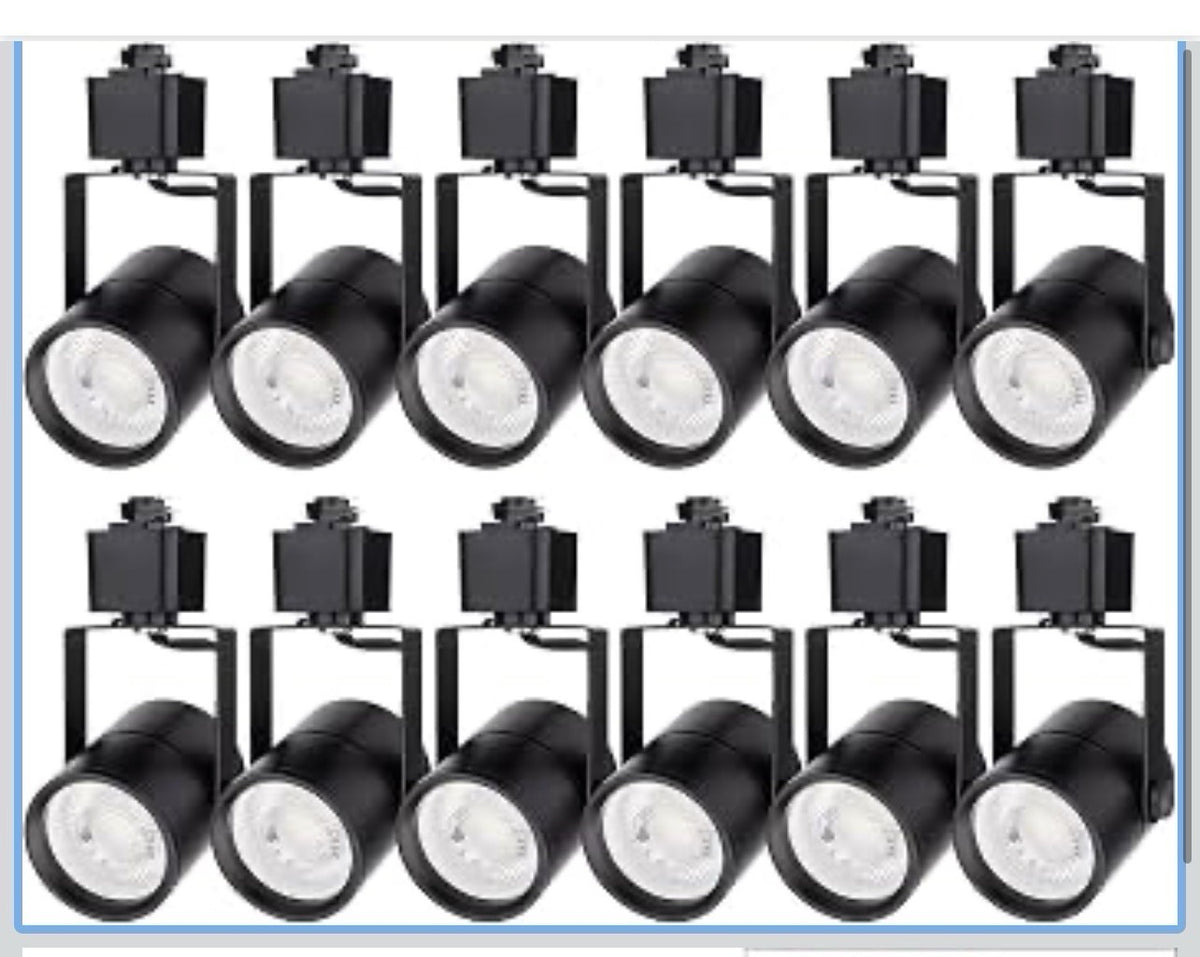 mirrea Bulb Replaceable LED Track Lighting Heads for Black H Type Rail Cylind...0