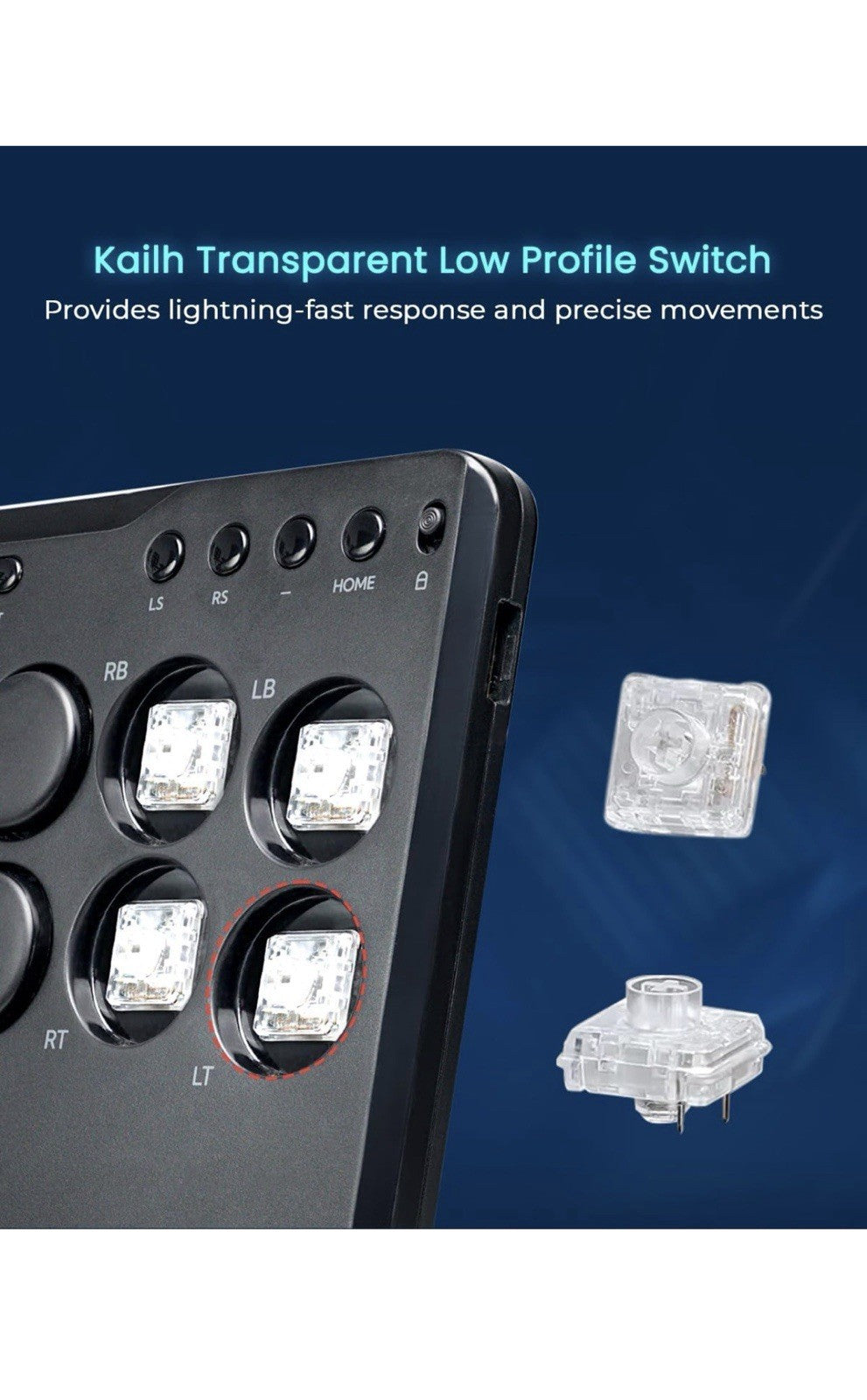 JZW-Shop Haute42 Arcade Stick P12, All-Button Arcade Controller for Switch, PC,3