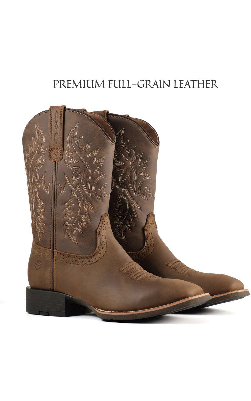 SUREWAY Botas vaqueras para hombre, botas occidentales de punta cuadrada para h0