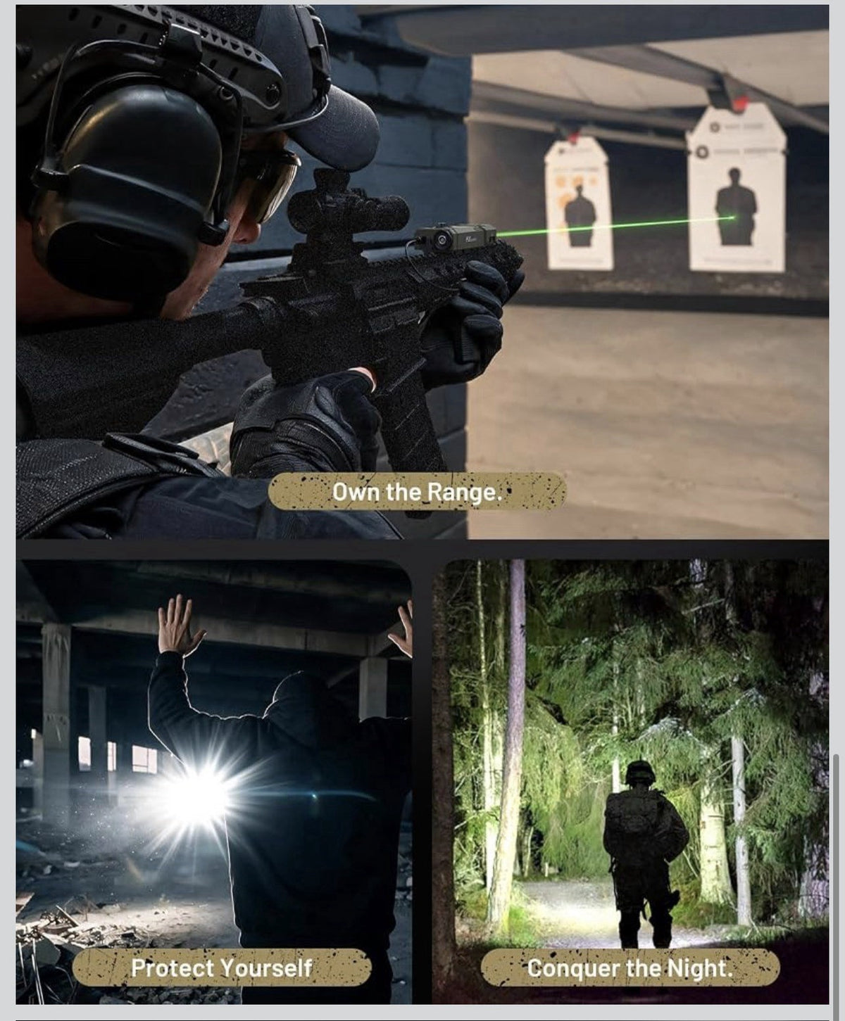 1600 Lumen 3-in-1 Rifle Laser Light Combo, Green/IR Laser, Ar Light **NEW**4