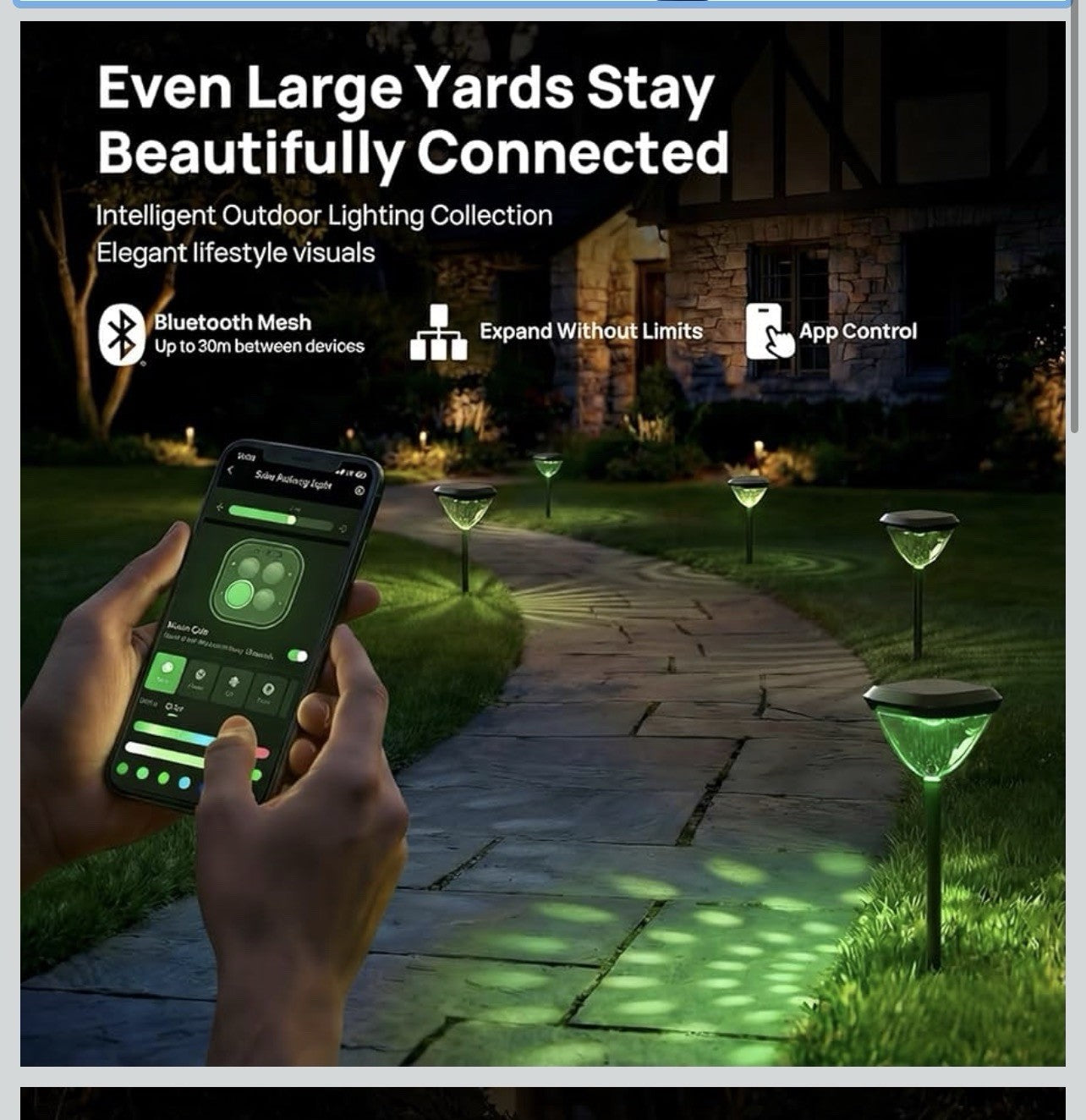 Smart Solar Pathway Lights SP6, In-App Pattern Switching Solar Lights Outdoor, U1