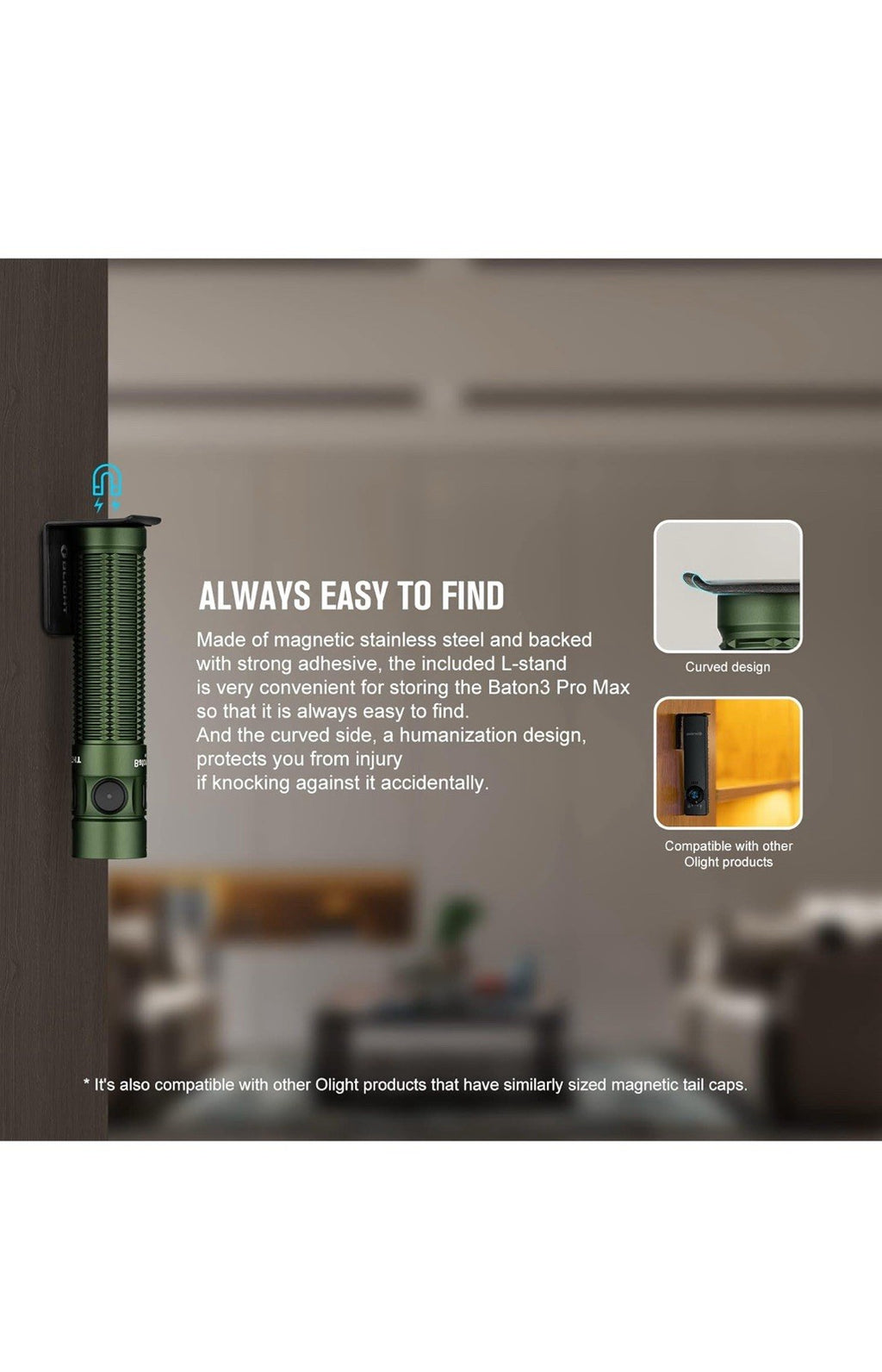 Baton3 Pro Max 2500 Lumens Rechargeable Compact EDC Flashlights with Safety Prox6