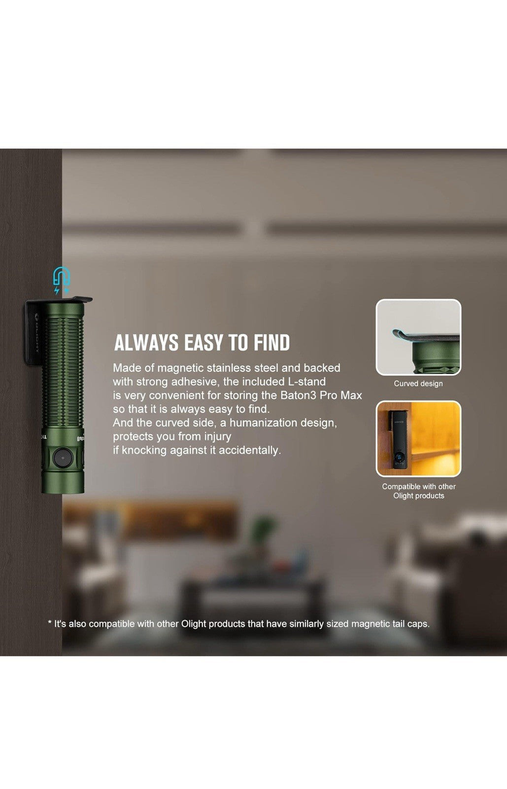 Baton3 Pro Max 2500 Lumens Rechargeable Compact EDC Flashlights with Safety Prox6