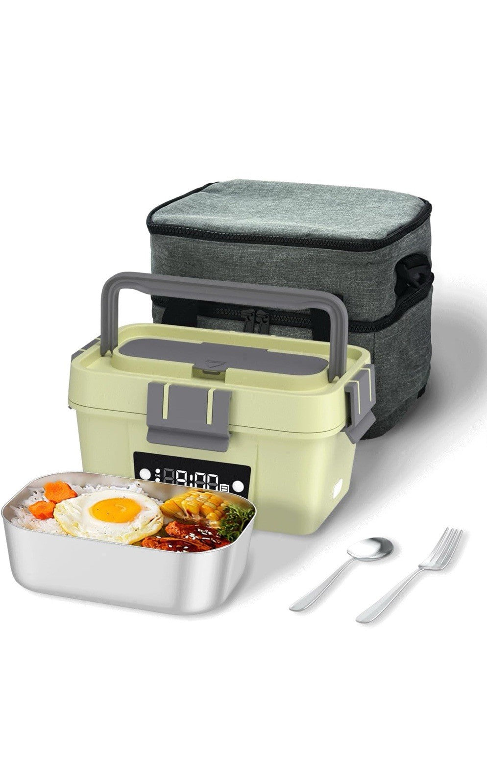 Electric Lunch Box, 6.75 Cup Automatic Food Warmer (212°F), Rechargeabl0