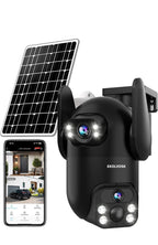 Solar Security Cameras Wireless Outdoor, Dual Lens 2K 360° View Cameras for Home0