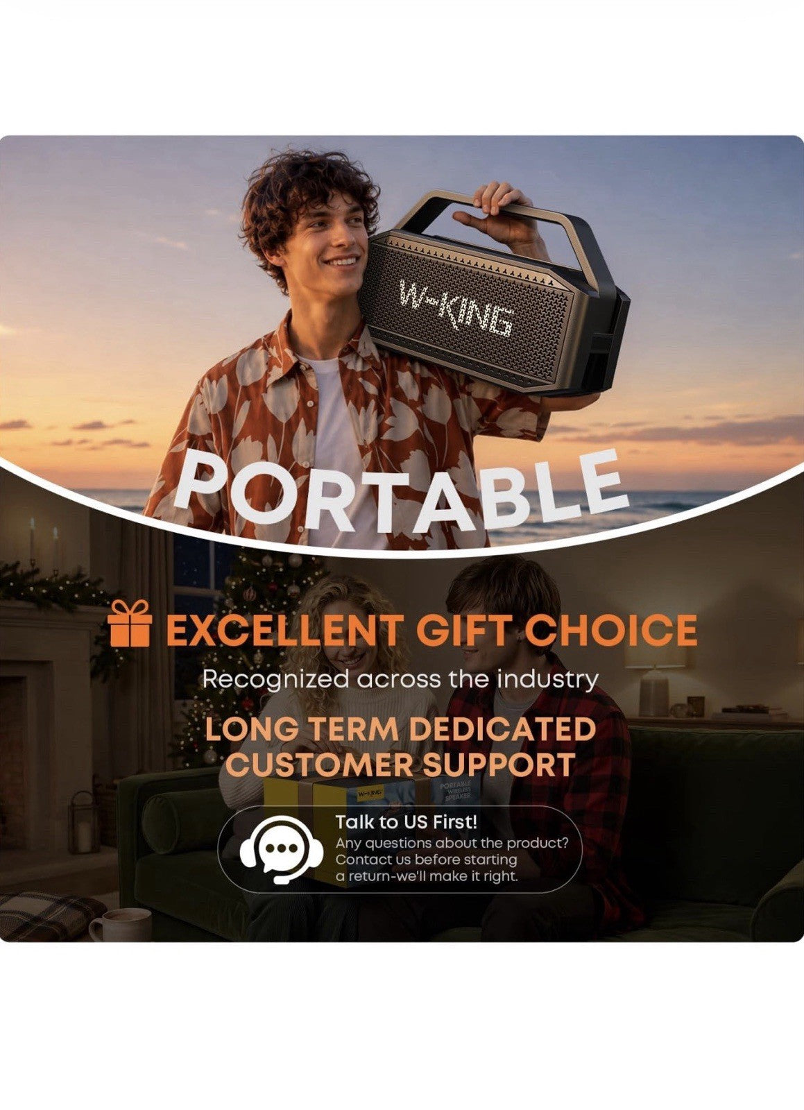W-KING Bluetooth Speaker, 100W Peak Outdoor Portable Loud Speakers9