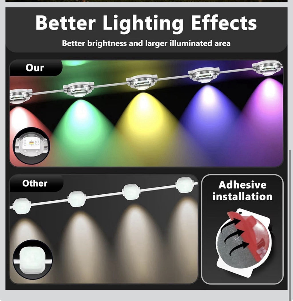 300FT/90M Permanent Outdoor RGB Lights, IP67 Waterproof Smart Eave Lighting6