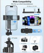 Vlogging Kit for iPhone/Android, 63”Auto Face Tracking Tripod for iPhone with...5