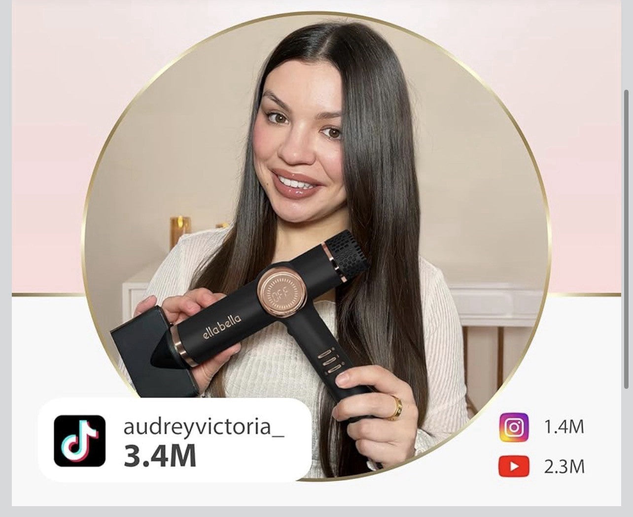 ELLA BELLA Professional Ionic Hair Dryer with Diffuser  Negative Ion Black 3