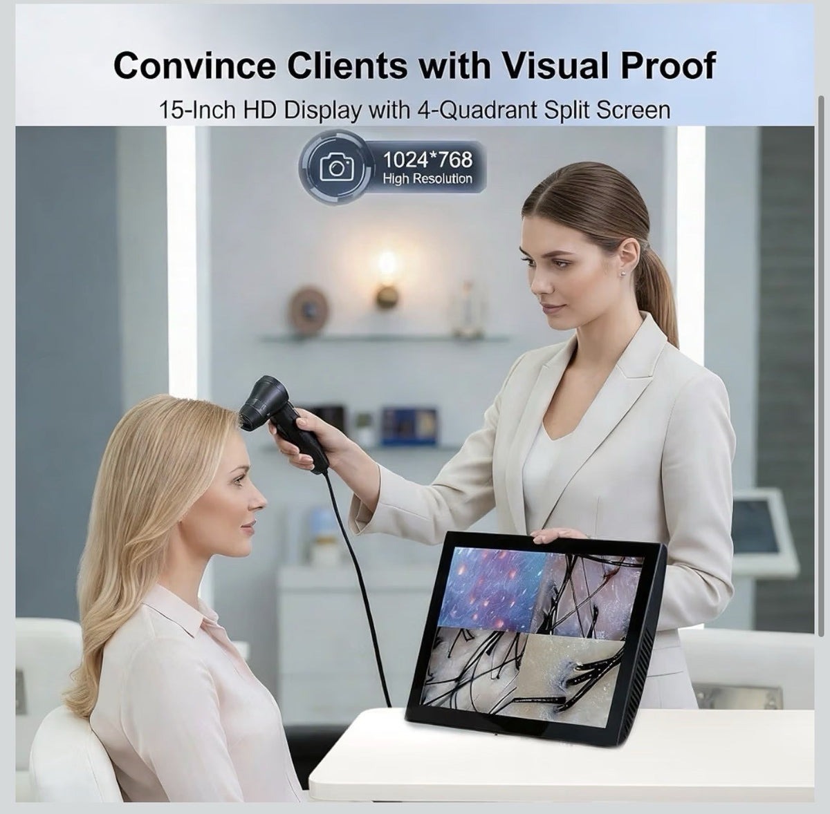 Professional 15-Inch Scalp-Camera for Salons & Spas – High-2