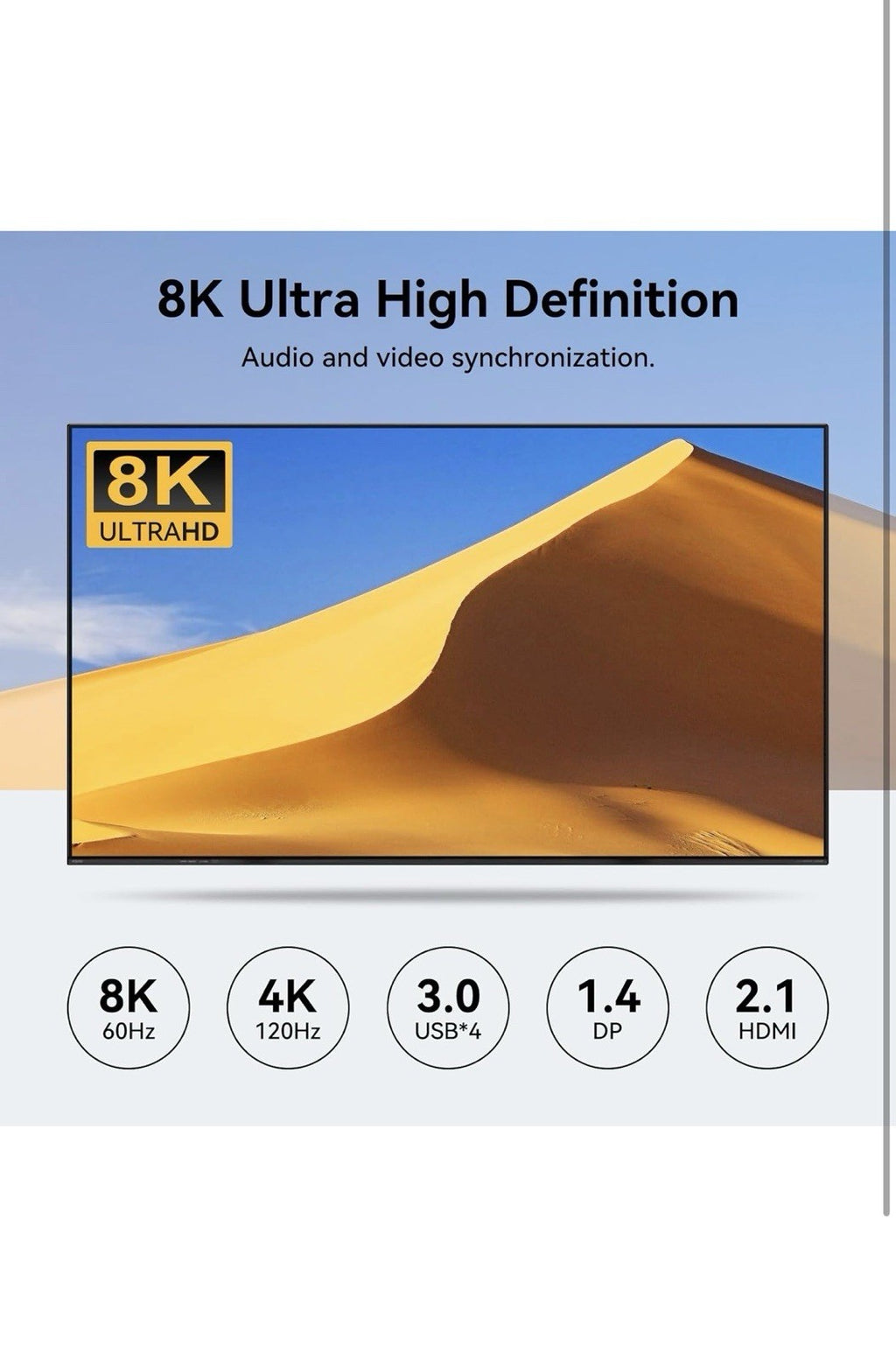 8K@60Hz HDMI Displayport KVM Switch USB 3.0 2 Monitors 2 Computers 4K@120Hz5
