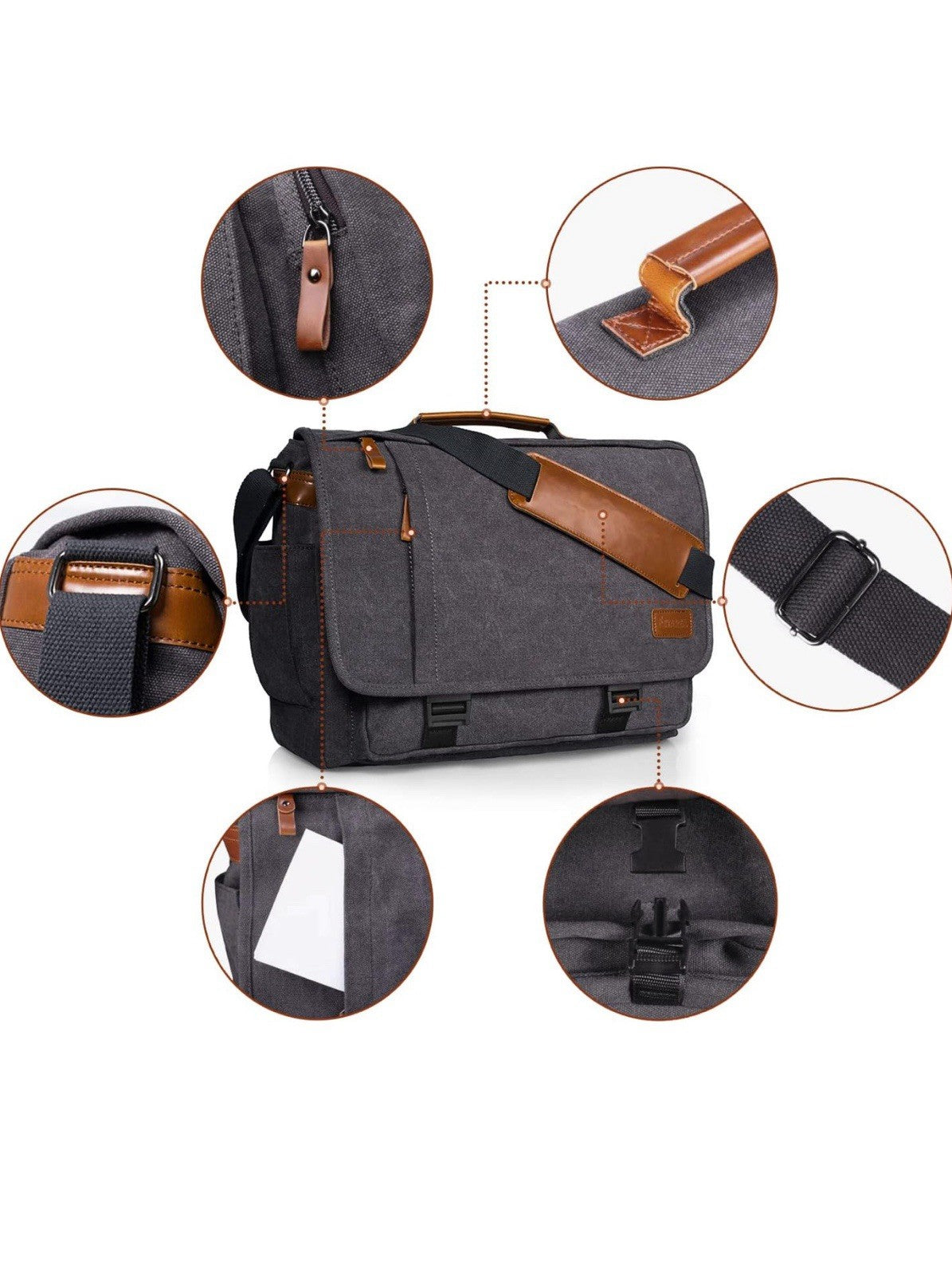 ESTARER Bolsa de mensajero para computadora de 17 a 17.3 pulgadas, resistente a5