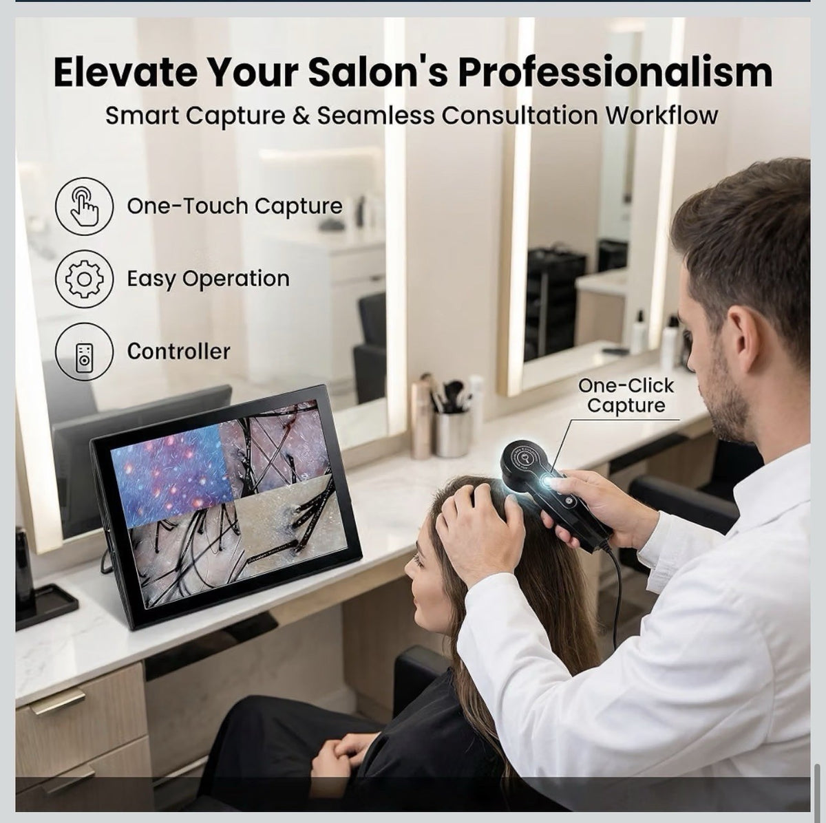 Professional 15-Inch Scalp-Camera for Salons & Spas – High-4