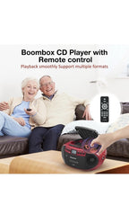 G Keni Portable CD and Cassette Player Boombox Combo, Casette Tape Red&Black 2