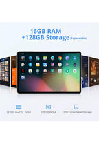 EDUAITAB Android 15 Tablet,11 Inch Tablet 1280X800 FHD Display,Octa-Core,16GB RA3