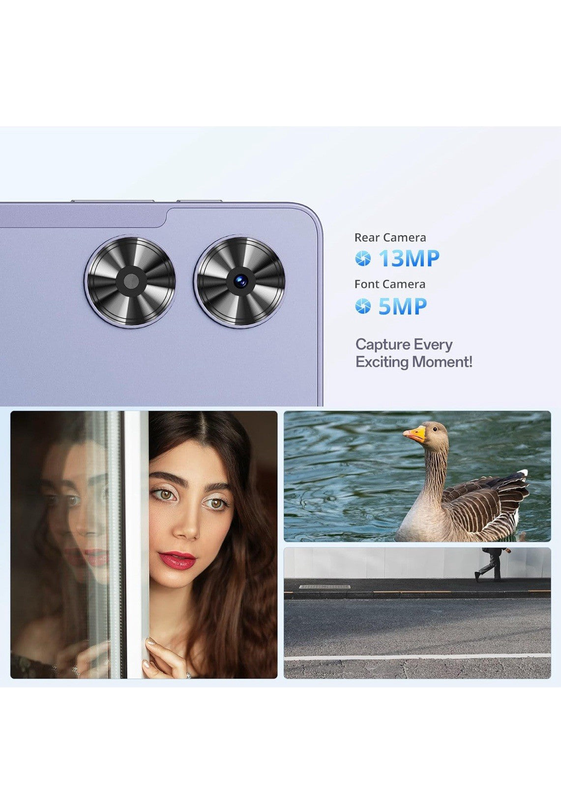 EDUAITAB Android 15 Tablet,11 Inch Tablet 1280X800 FHD Display,Octa-Core,16GB RA