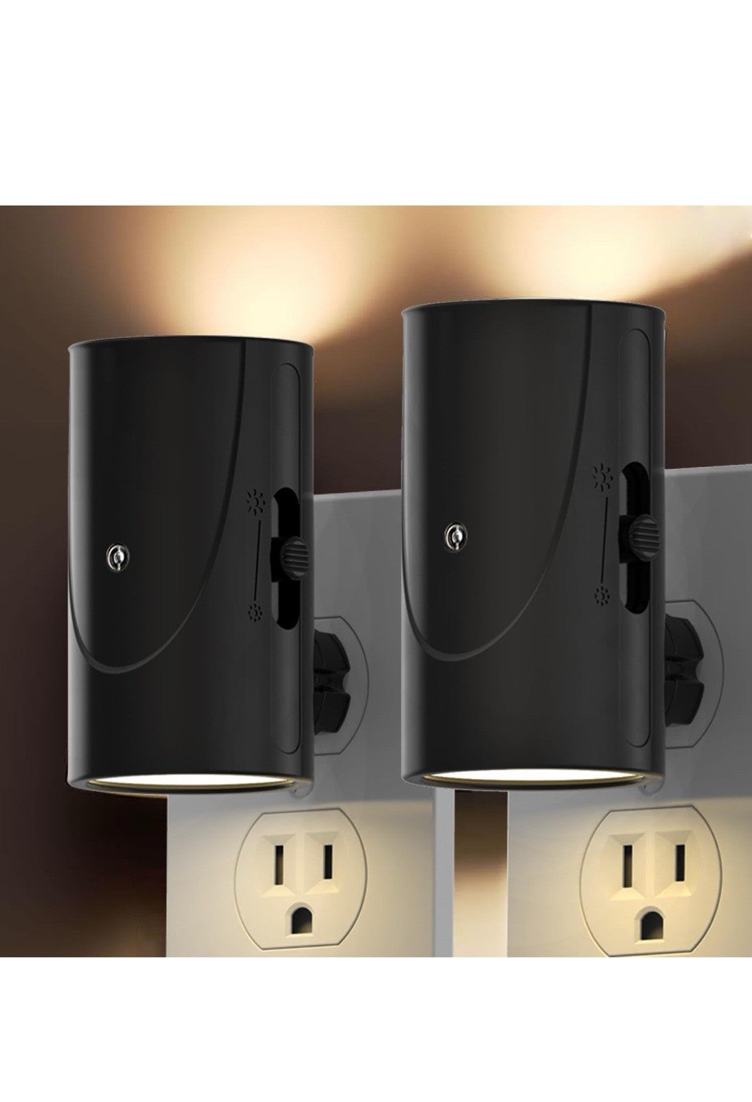 Luz nocturna enchufable, sensor de anochecer a amanecer, brillo ajustable (0-100