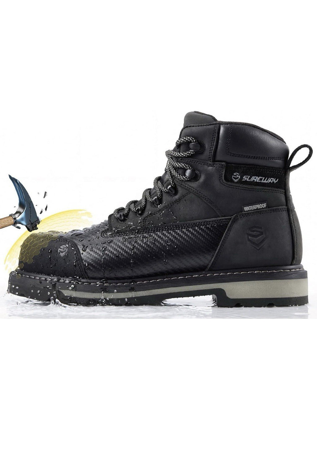 SUREWAY Men's 6" Soft/Composite Toe Heavy Duty Waterproof Work Boot Goodyear... 3