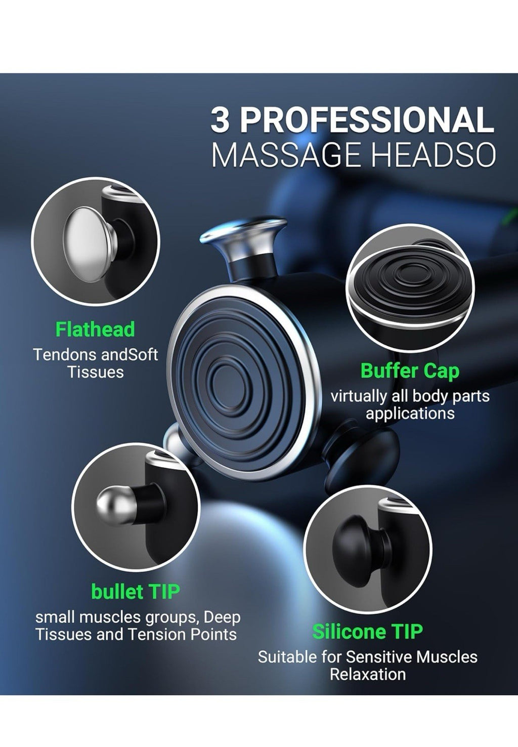 HYAKO R1 - Masajeador muscular vibratorio de tejido profundo, masajeador de espa1