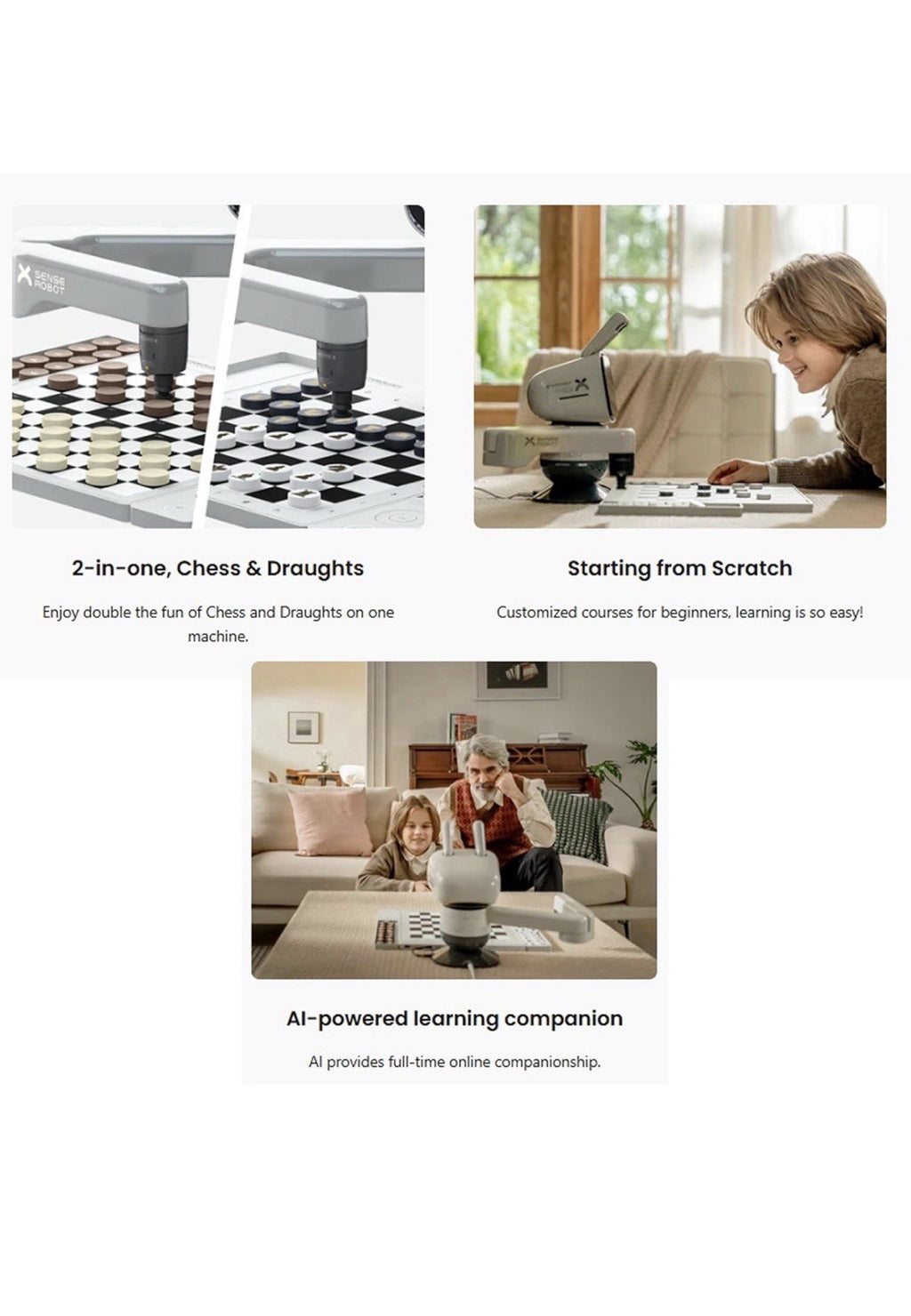 SenseRobot Lite — AI Robotic Chess & International Draughts (10×10) Set | 25 C2