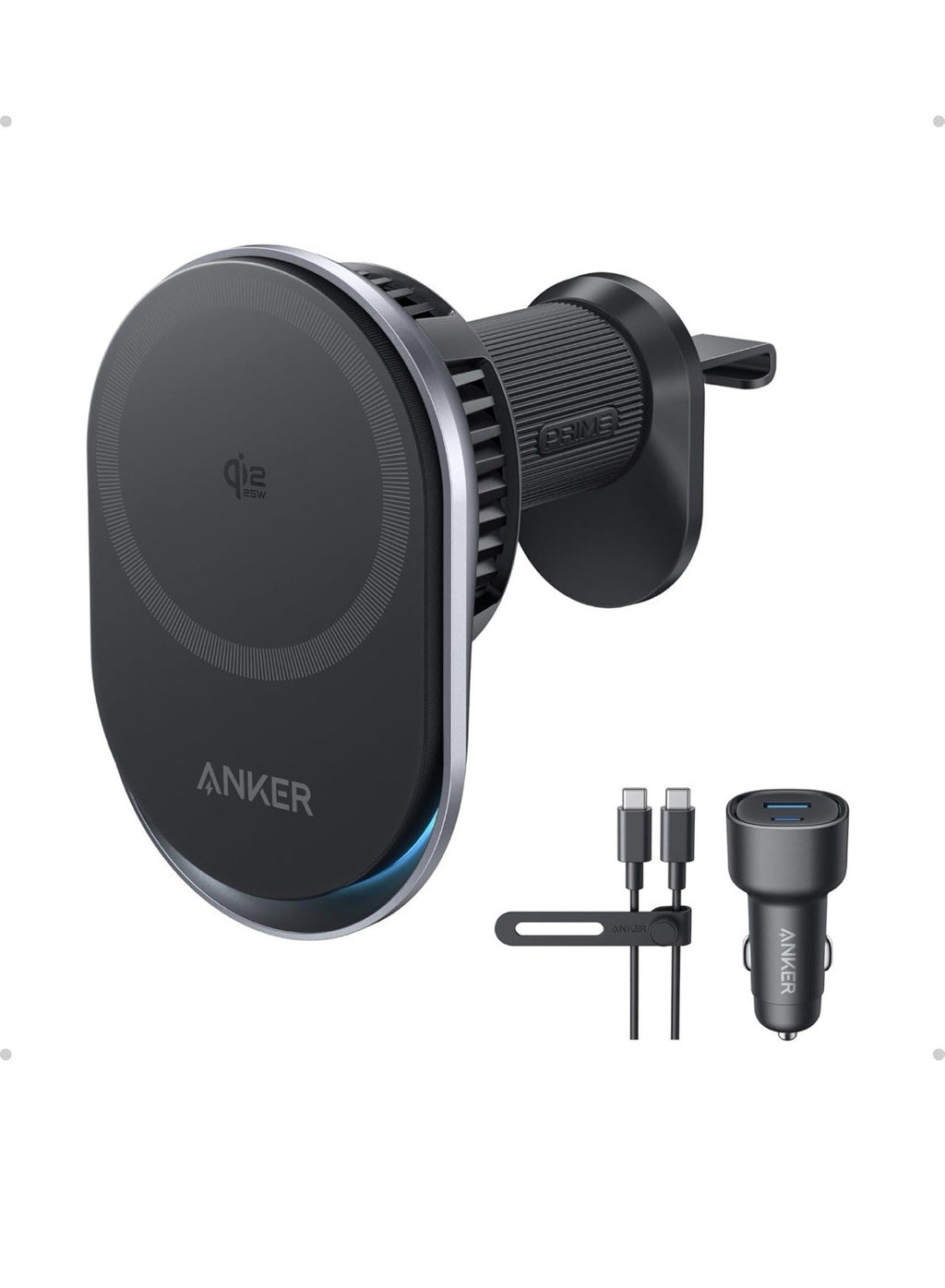 Anker Prime MagSafe Car Mount Charger, Qi2 25W Certified Wireless Car Charger0