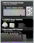 AULA F75 Pro Wireless Mechanical Keyboard,75% Hot Swappable Custom Keyboard with4