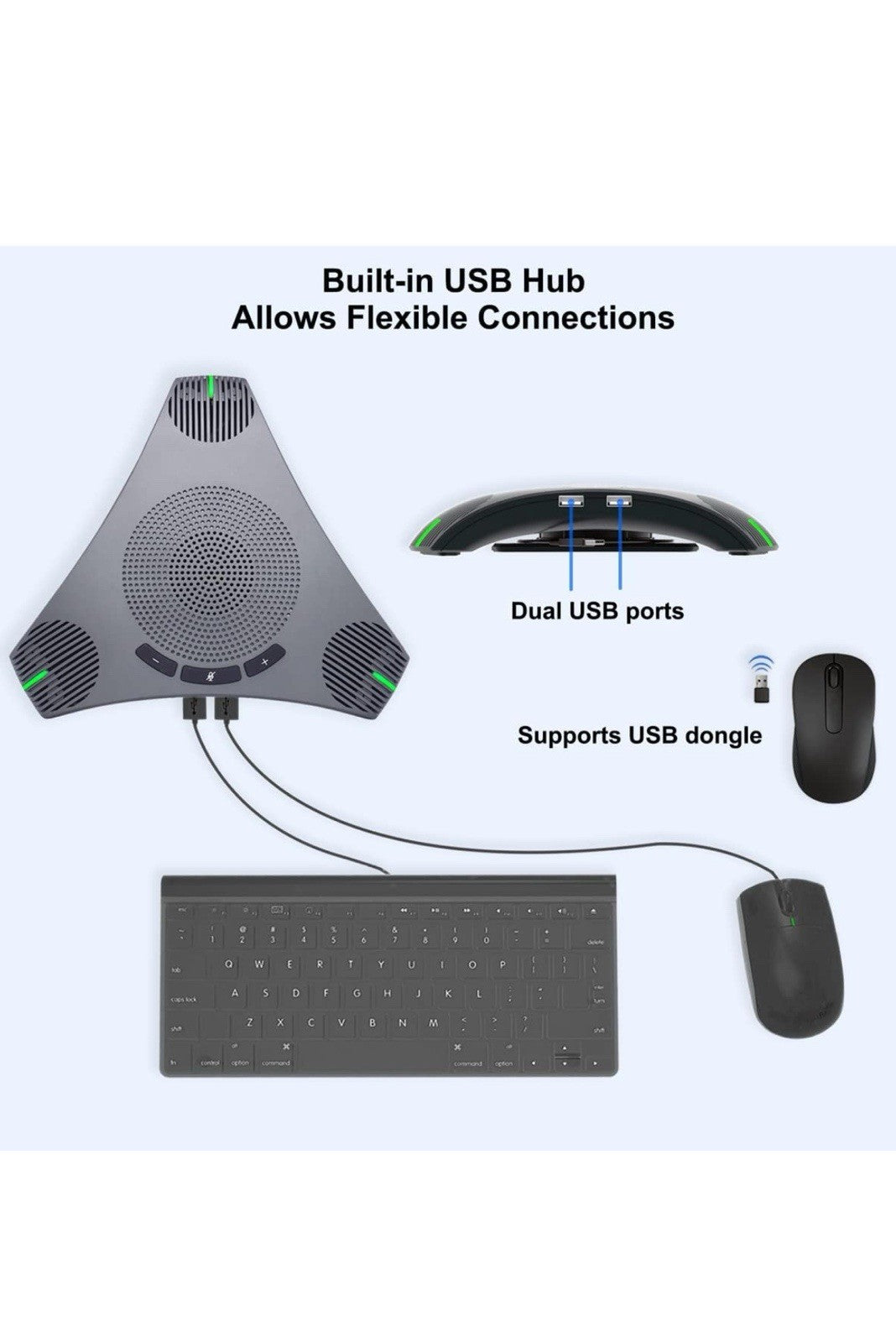 Altavoz y micrófono de conferencia, micrófono de altavoz USB omnidireccional6