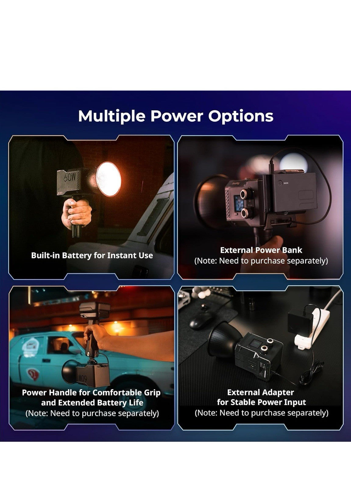 SmallRig RC 60C RGB Bi-Color LED Video Light Built-in Battery 2500K-10000K 48102