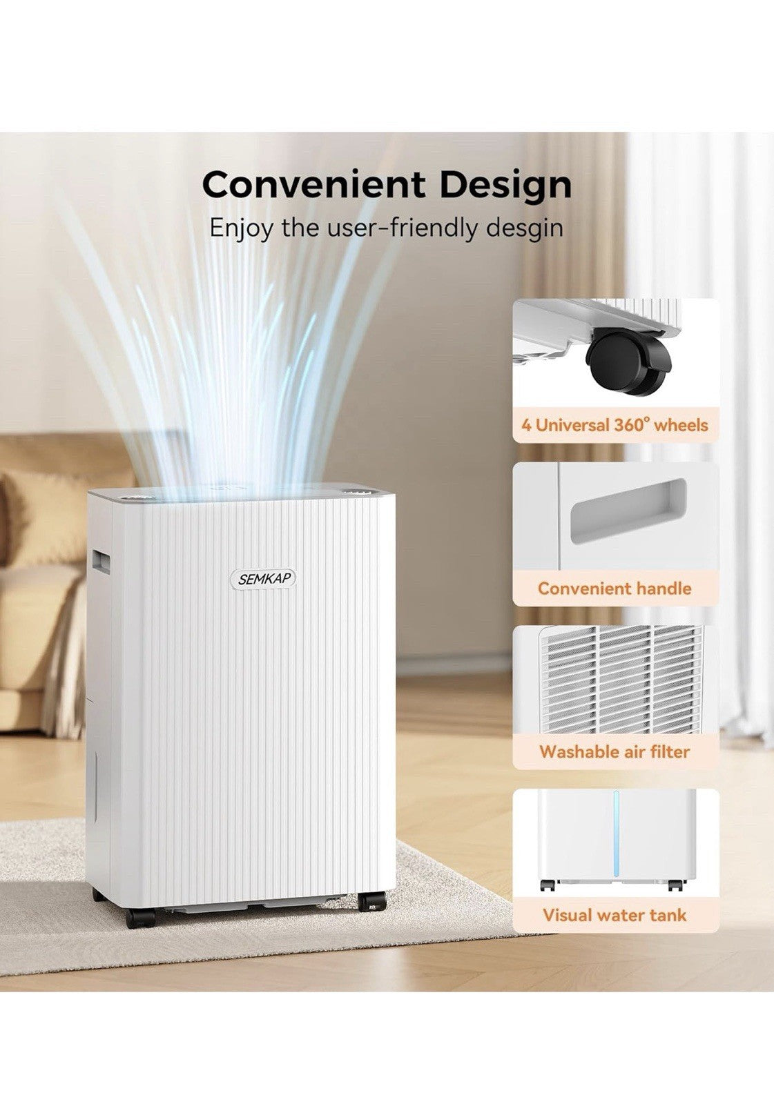 2500 Sq.Ft Dehumidifier for Basement with Drain Hose,  32 Pints Dehumidifiers fo4