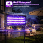 Cortador de mosquitos alimentado por energía solar, matador de insectos exterior de 4500V con panel solar de 15W, zapper eléctrico inalámbrico impermeable – lámpara recargable para matar mosquitos...