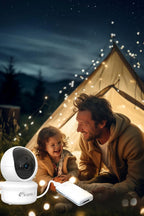 iFamily Split Screen Baby Monitor, Large Display Video Baby Monitor with 2 Cameras and Audio, Long Range, Remote pan tilt, Night Vision, Temperature Sensor, 2 Way Talk, Feeding Clock and lullabies.